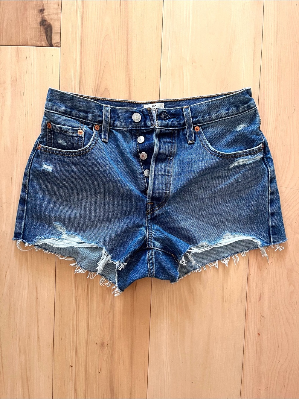 Levi’s 501 Classic Distressed Denim Cutoff Shorts